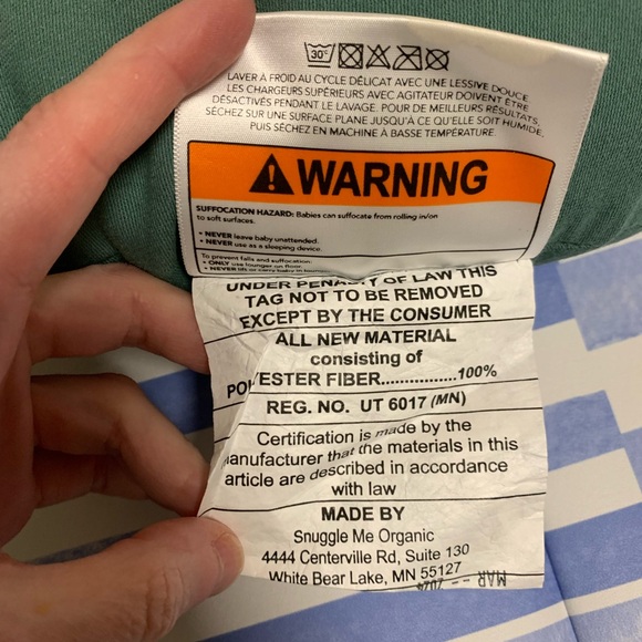 Snuggle Me Organic Infant Lounger + 2 covers - Picture 5 of 9